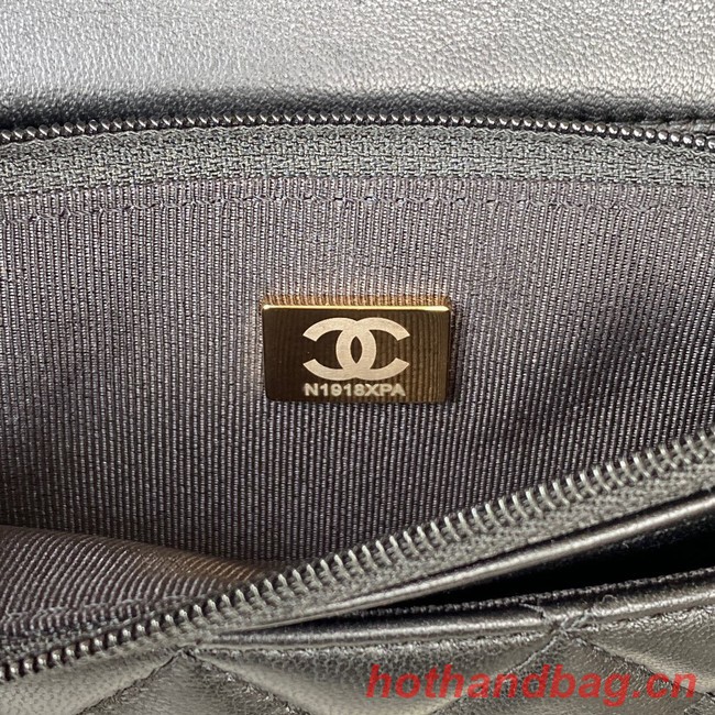 CHANEL WALLET ON CHAIN Lambskin & Gold-Tone Metal AP2923 black