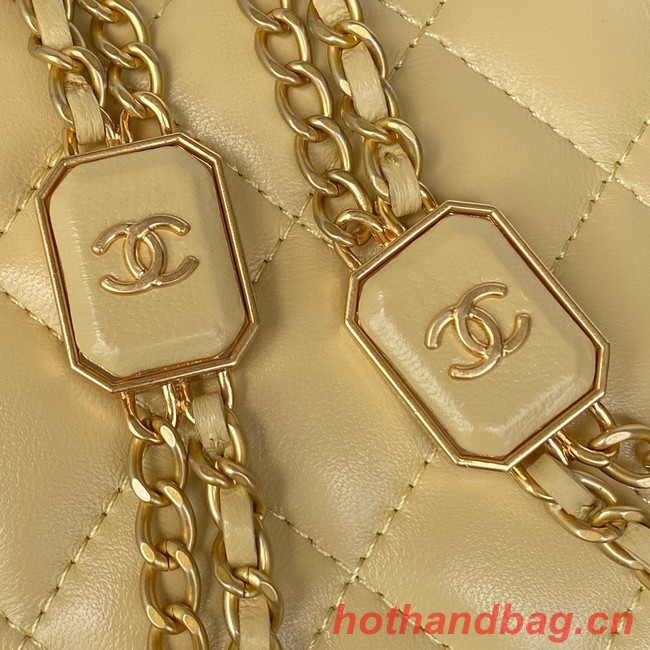 CHANEL WALLET ON CHAIN Lambskin & Gold-Tone Metal AP2923 light yellow