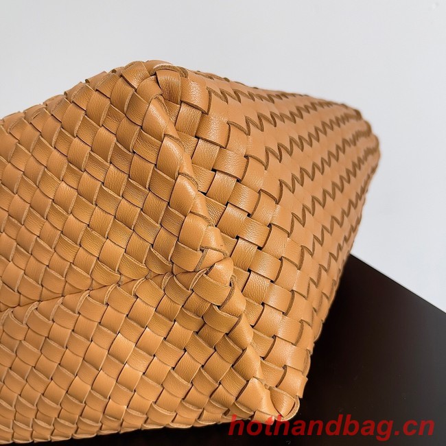 Bottega Veneta Large intreccio leather tote bag 608811 Caramel