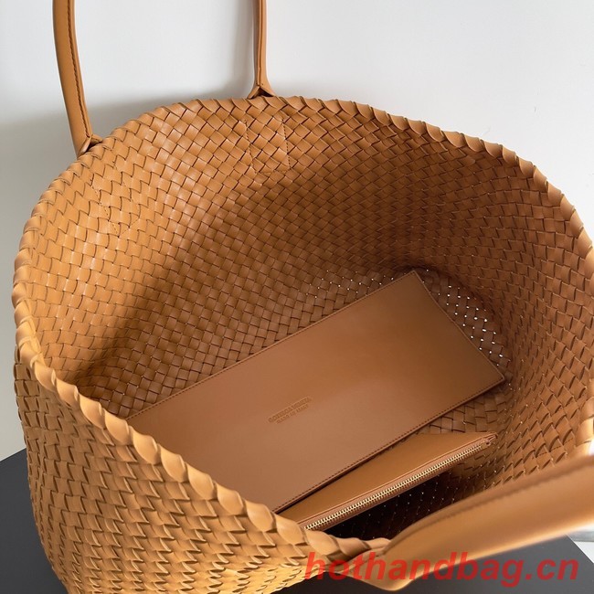 Bottega Veneta Large intreccio leather tote bag 608811 Caramel