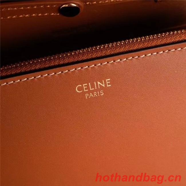 Celine TEEN CHAIN BESACE TRIOMPHE IN SHINY CALFSKIN 10G453 TAN