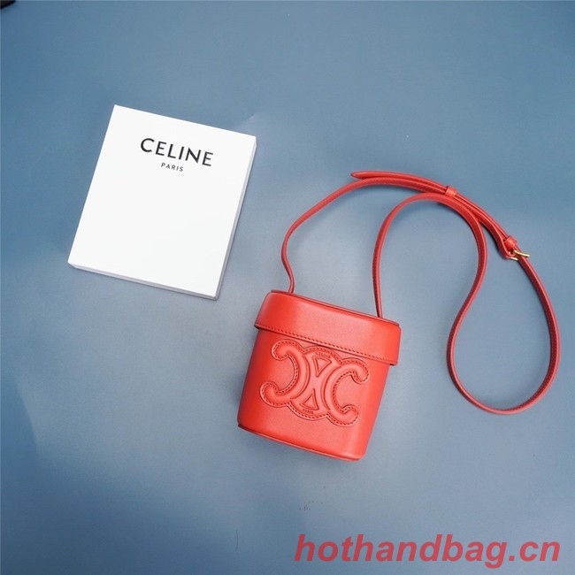 Celine MINI TEEN CLASSIC BAG IN BOX CALFSKIN 199263 red