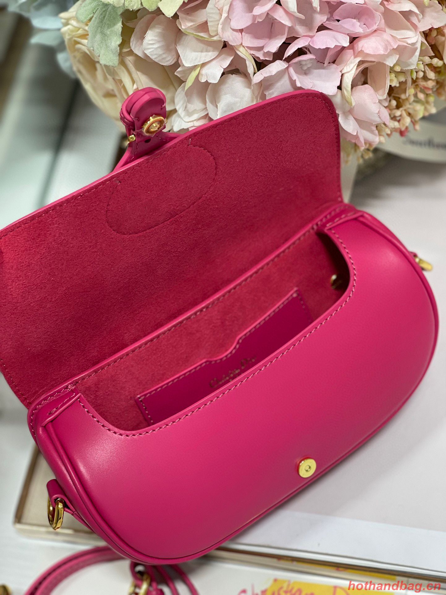 DIOR BOBBY EAST-WEST BAG Box Calfskin M9317S Rose