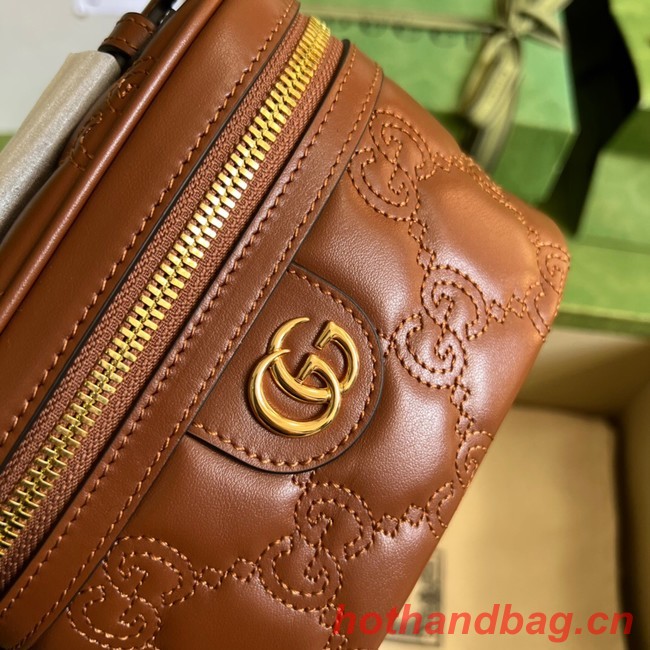 Gucci GG Matelasse top handle mini bag 723770 Light brown