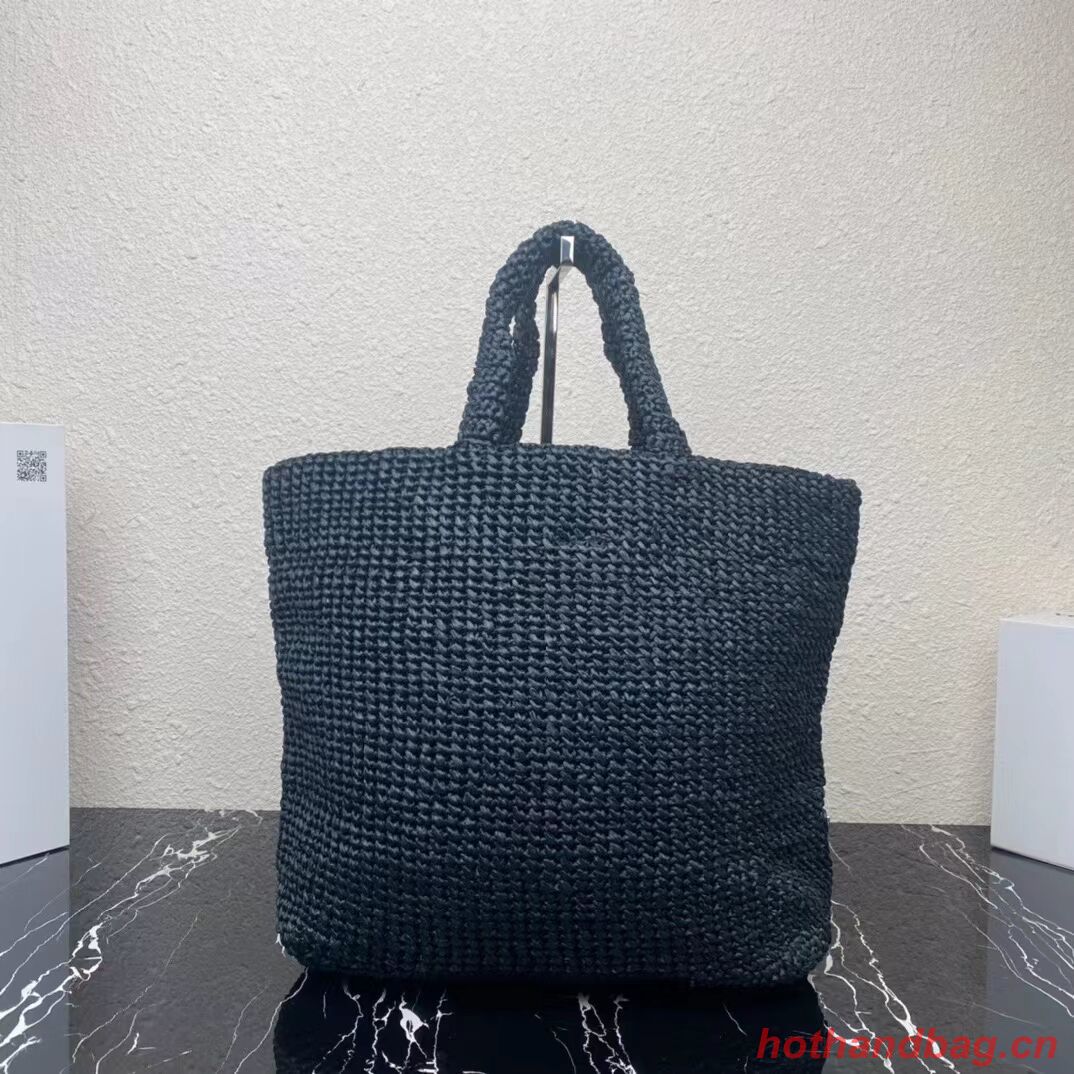 Prada Raffia tote bag 1NE229 black