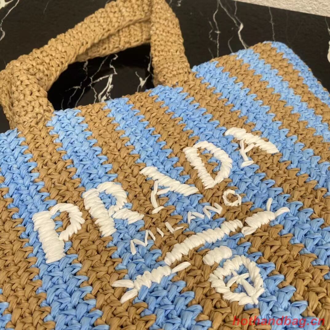 Prada Raffia tote bag 1NE229 light blue