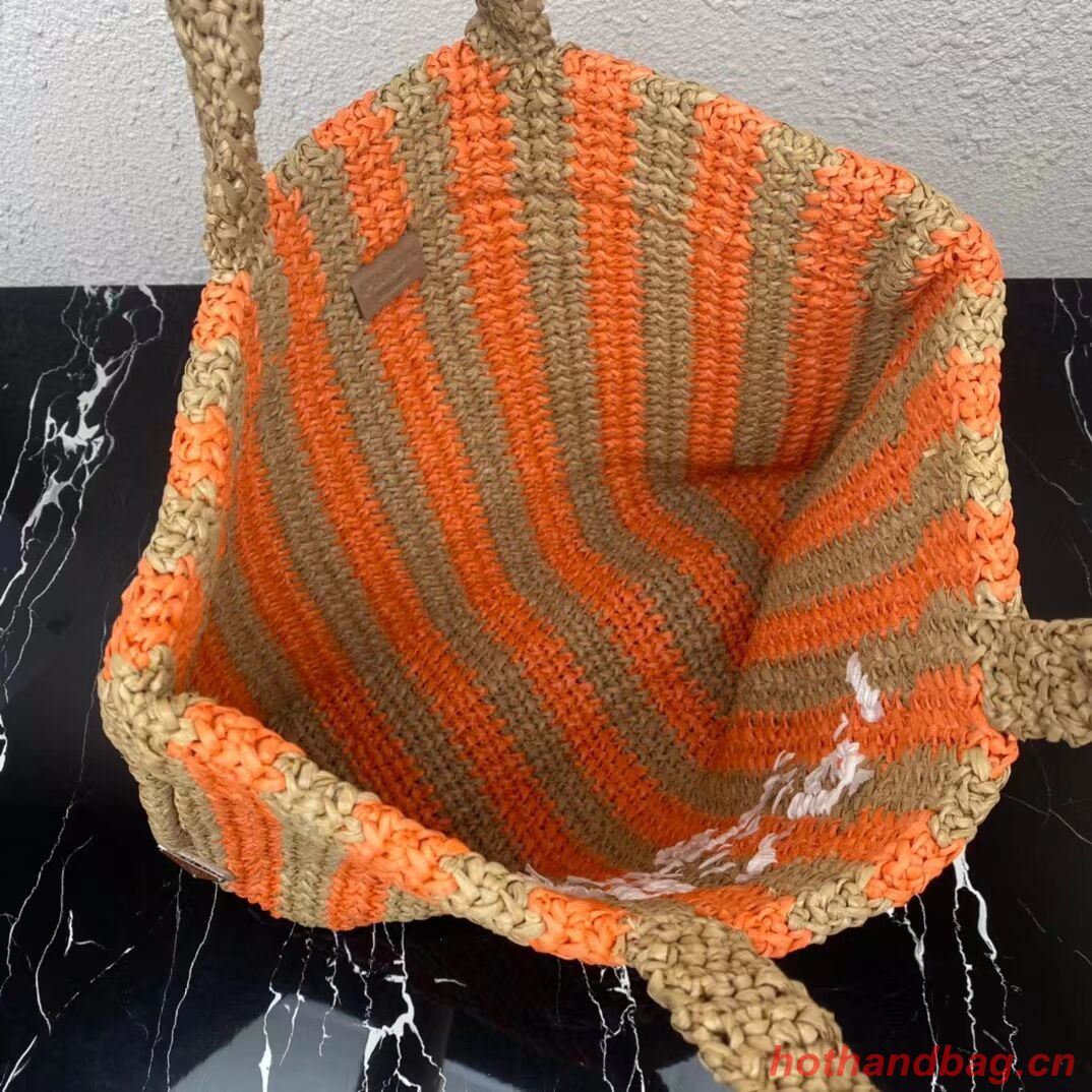 Prada Raffia tote bag 1NE229 orange