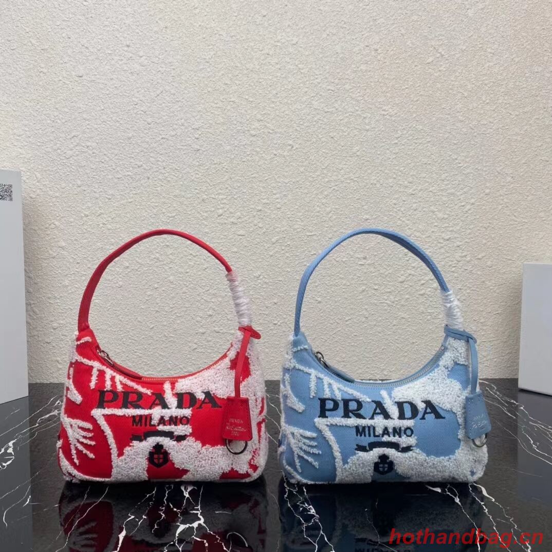 Prada Re-Edition 2000 embroidered drill mini bag 1NE515 red