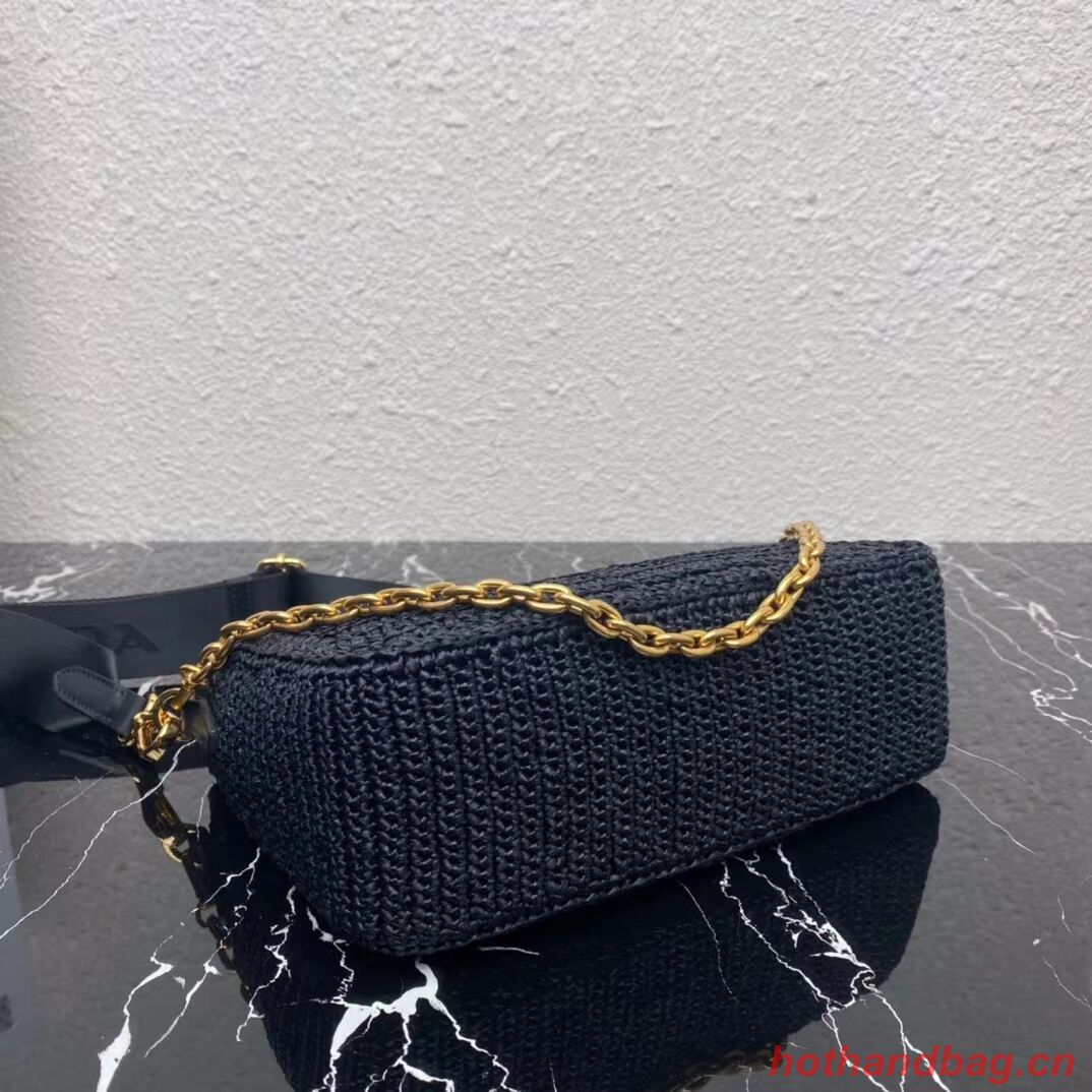 Prada Re-Edition 2005 raffia bag 1BH204 black