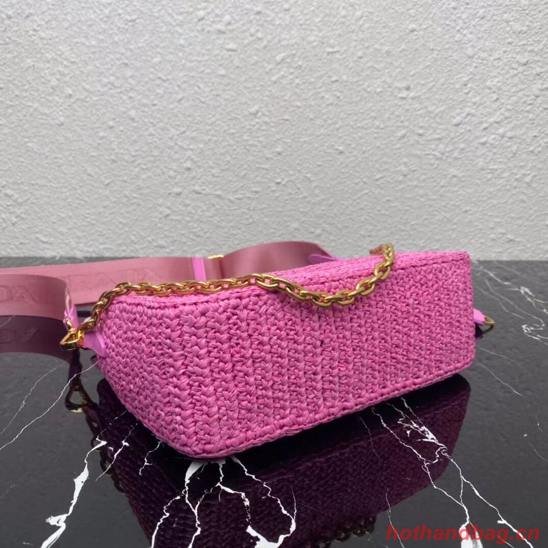 Prada Re-Edition 2005 raffia bag 1BH204 pink