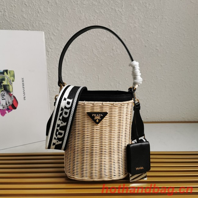 Prada Raffia tote bag 1BE062 black