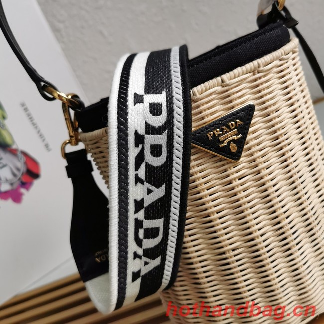 Prada Raffia tote bag 1BE062 black