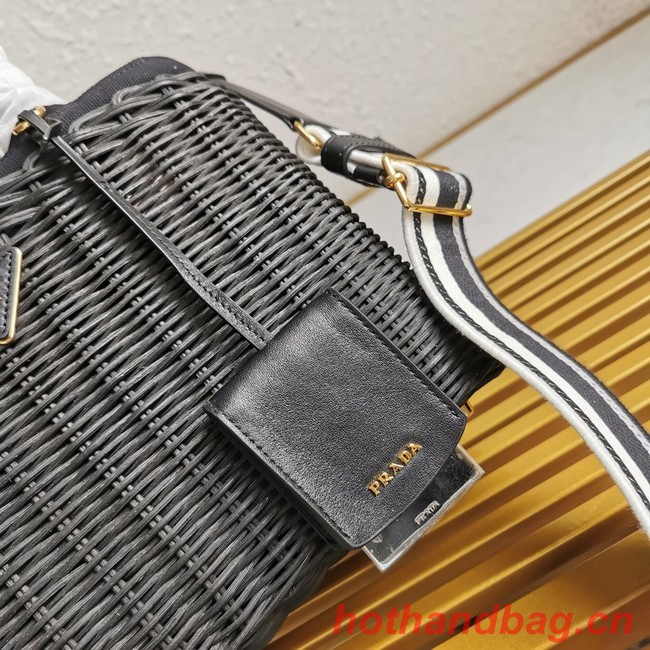 Prada Raffia tote bag 1BG835 black