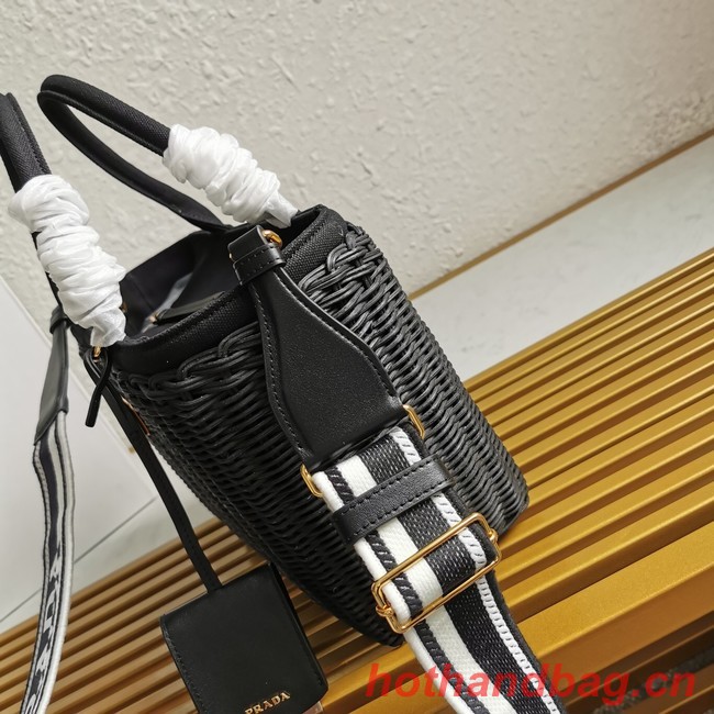 Prada Raffia tote bag 1BG835 black