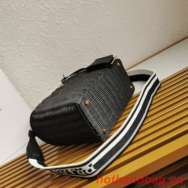 Prada Raffia tote bag 1BG835 black