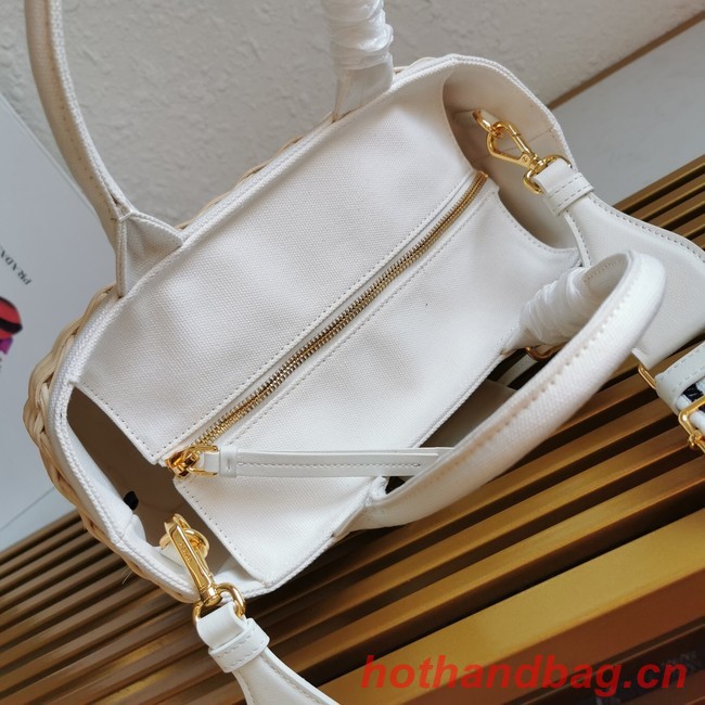 Prada Raffia tote bag 1BG835 white