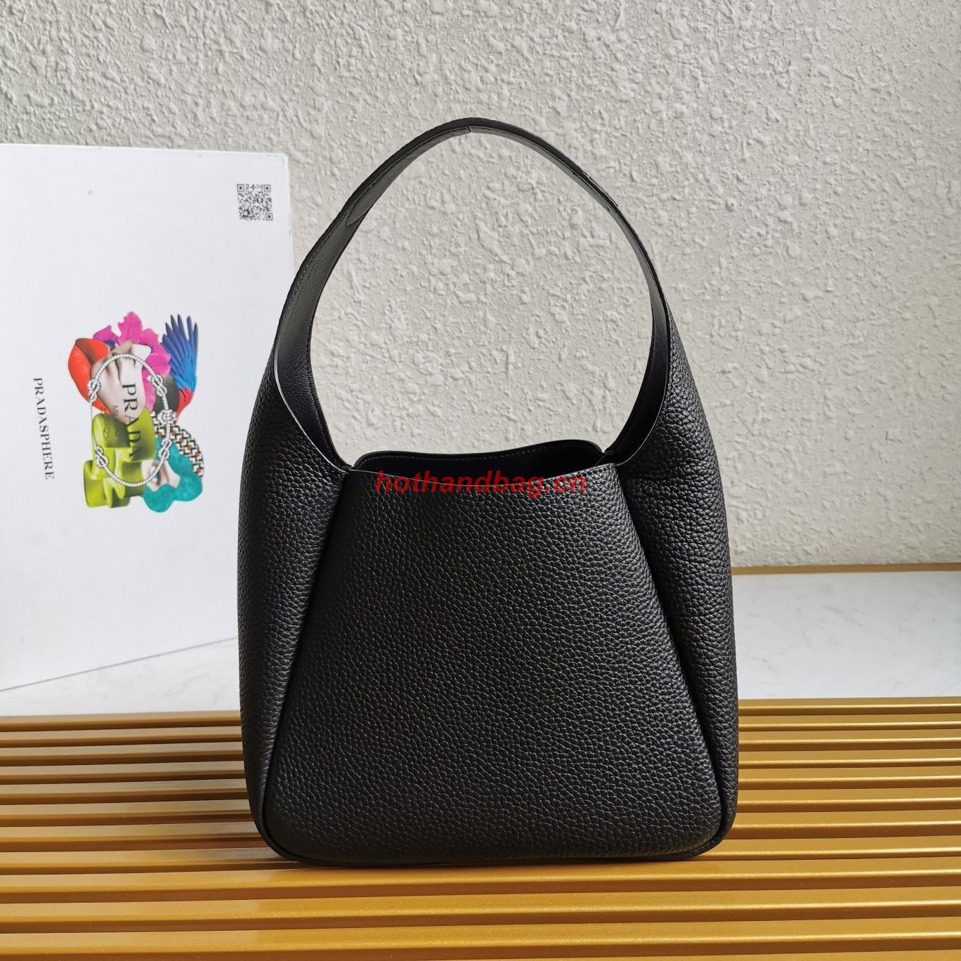 Prada original leather tote bag 1BC127 black