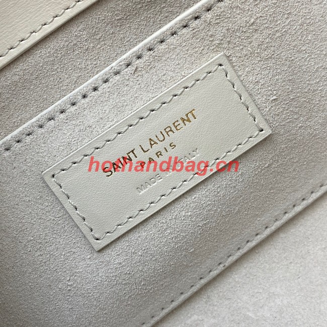 SAINT LAURENT MANHATTAN CLUTCH IN BOX SAINT LAURENT LEATHER 695949 WHITE