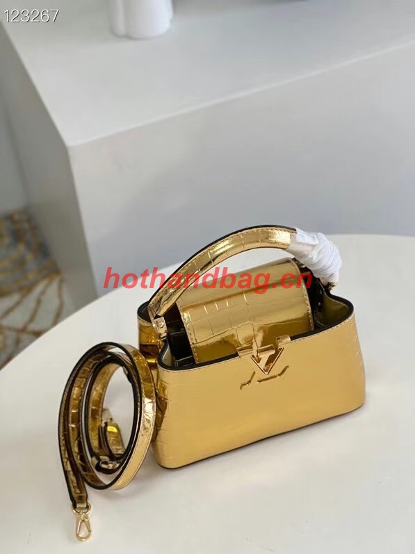 Louis Vuitton crocodile skin CAPUCINES MINI M48865 gold