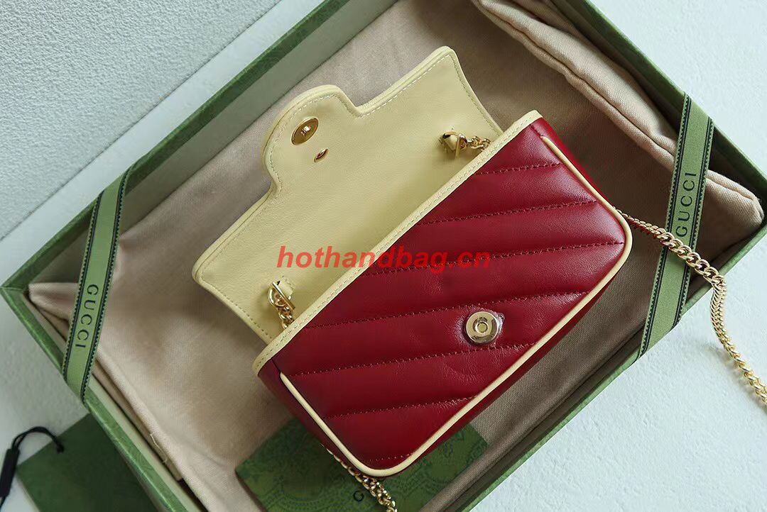 Gucci GG Marmont matelasse mini bag 446744 wine&navy