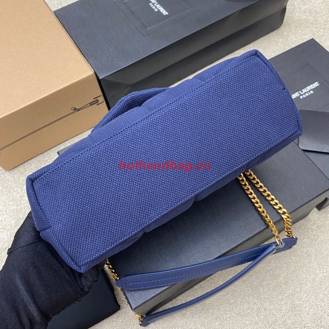 SAINT LAURENT LOULOU MEDIUM CHAIN BAG IN CANVAS 577476 BLUE