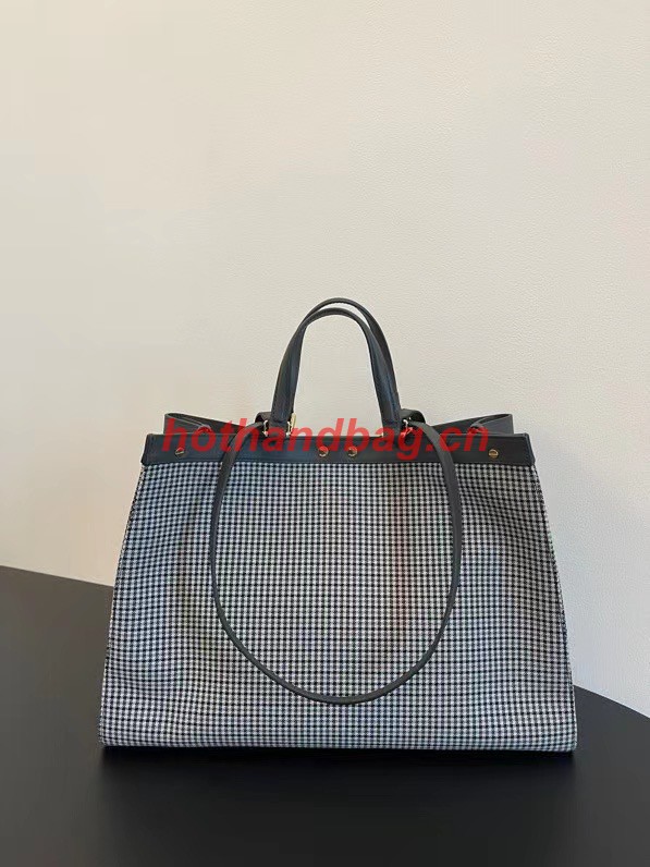 Fendi X-Tote houndstooth wool shopper with FF embroidery 8BH374A gray