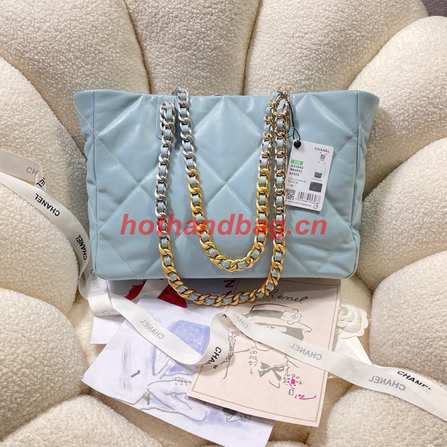 CHANEL 19 SHOPPING BAG 3660 sky blue