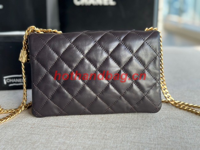 CHANEL FLAP BAG Lambskin & Gold-Tone Metal AS3393 black