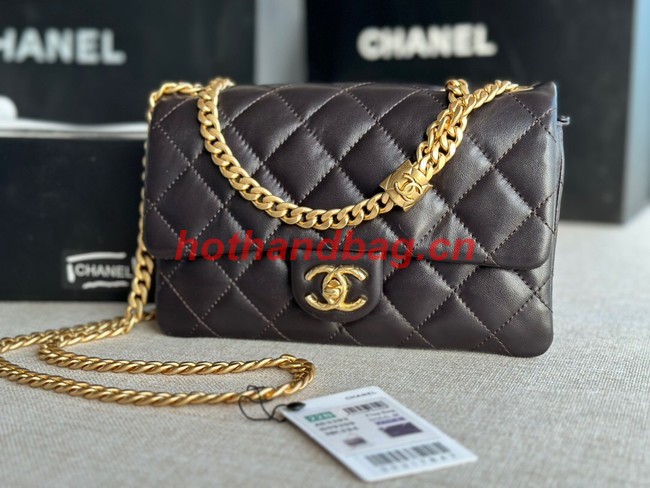 CHANEL FLAP BAG Lambskin & Gold-Tone Metal AS3393 black