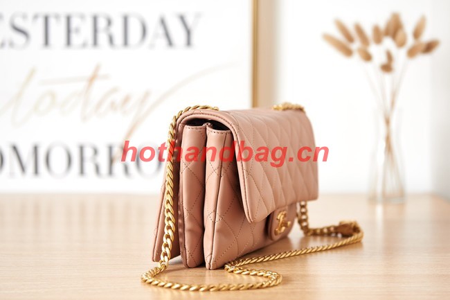 CHANEL FLAP BAG Lambskin & Gold-Tone Metal AS3609 pink