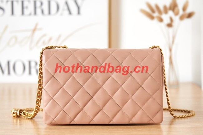 CHANEL FLAP BAG Lambskin & Gold-Tone Metal AS3609 pink