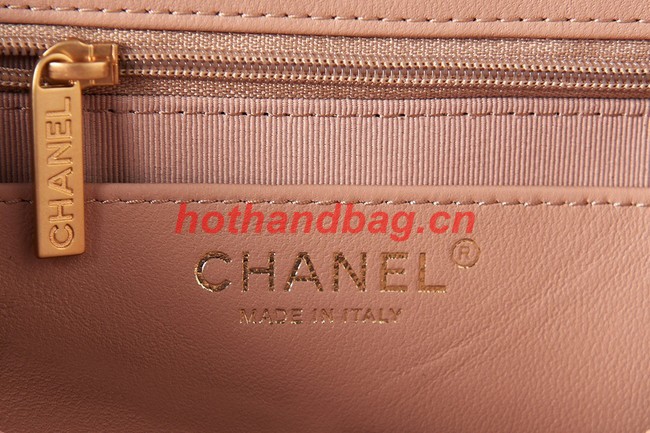 CHANEL FLAP BAG Lambskin & Gold-Tone Metal AS3609 pink