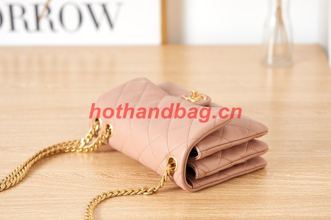 CHANEL SMALL FLAP BAG Lambskin & Gold-Tone Metal AS3393 pink