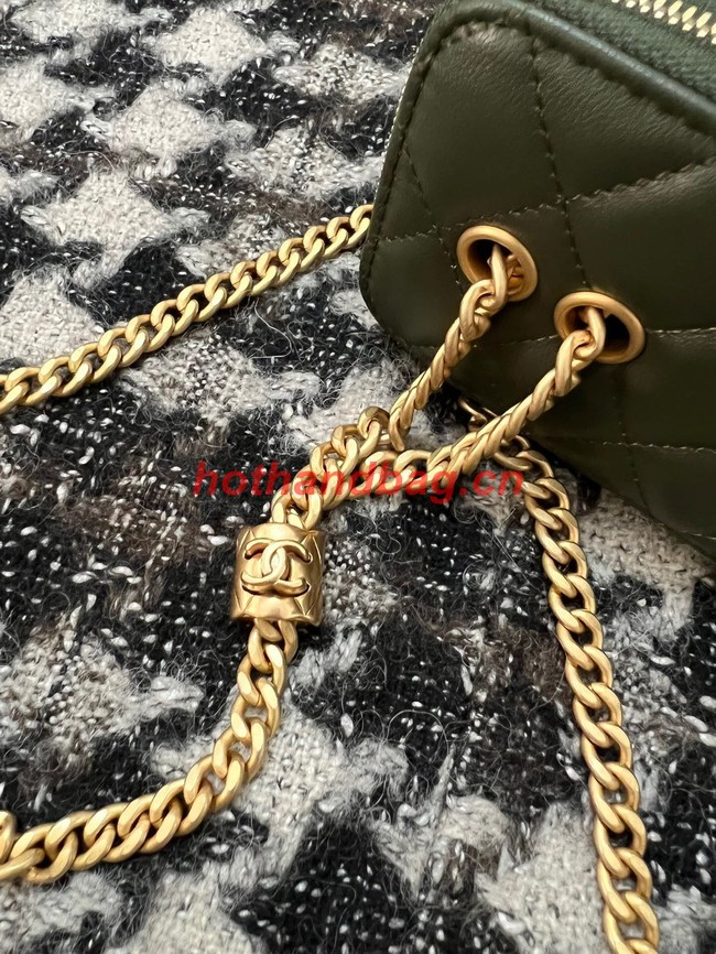 CHANEL VANITY WITH CHAIN 68106 blackish green