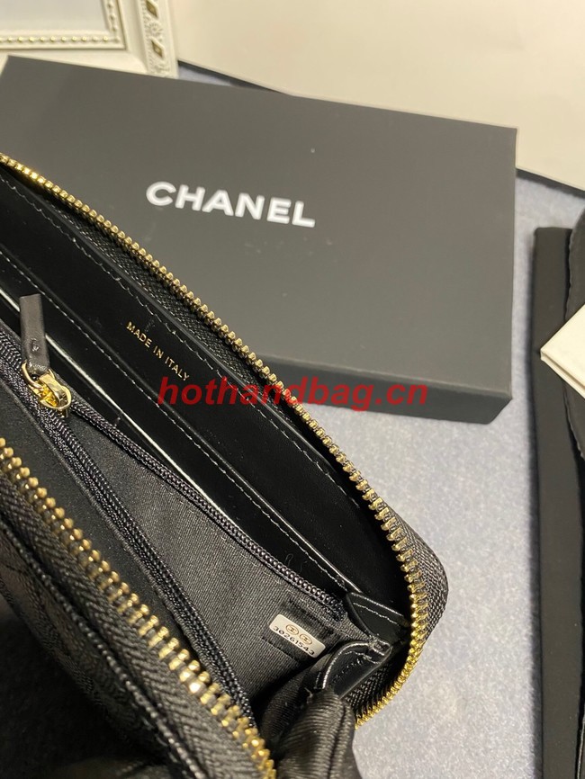 Chanel Calfskin Leather & Gold-Tone Metal AP2739 black