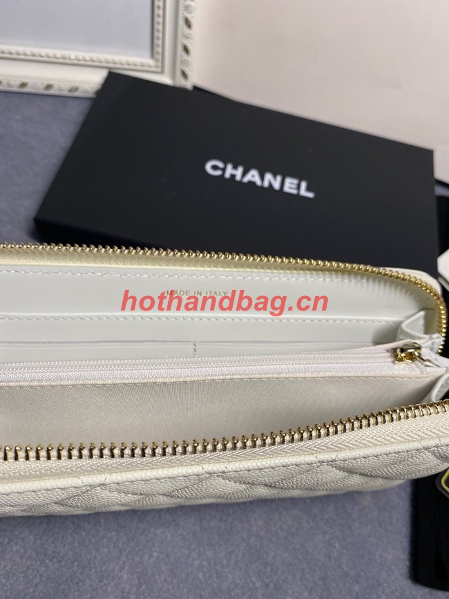 Chanel Calfskin Leather & Gold-Tone Metal AP2739 white