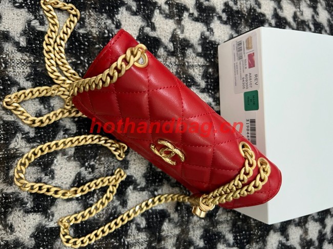 Chanel WALLET ON CHAIN Lambskin & Gold-Tone Metal 68107 red