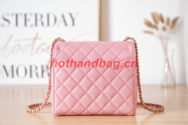 Chanel Lambskin MINI FLAP BAG AS3648 pink