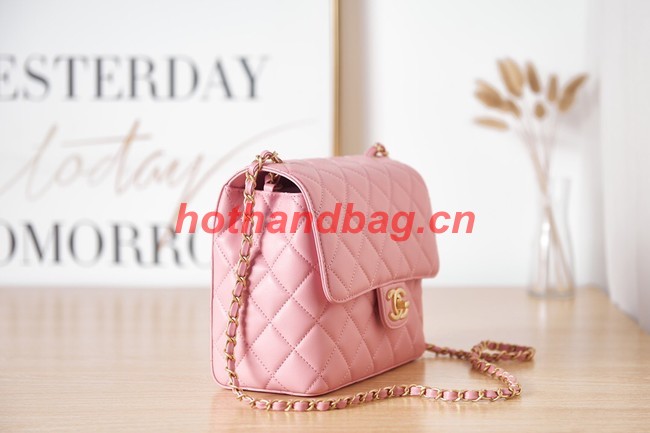 Chanel Lambskin MINI FLAP BAG AS3648 pink