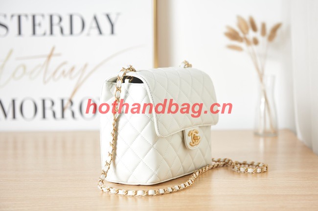 Chanel Lambskin MINI FLAP BAG AS3648 white