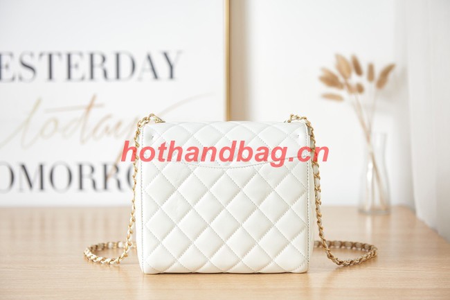 Chanel Lambskin MINI FLAP BAG AS3648 white