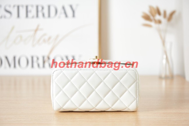 Chanel Lambskin MINI FLAP BAG AS3648 white