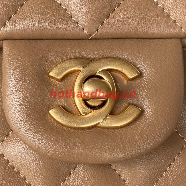 Chanel MINI FLAP BAG WITH TOP HANDLE AS2431 apricot