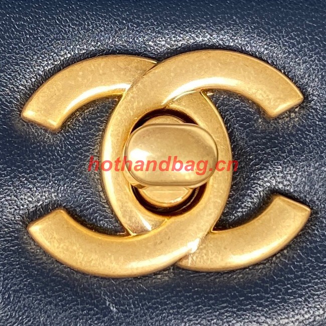 Chanel MINI FLAP BAG WITH TOP HANDLE AS2431 dark blue