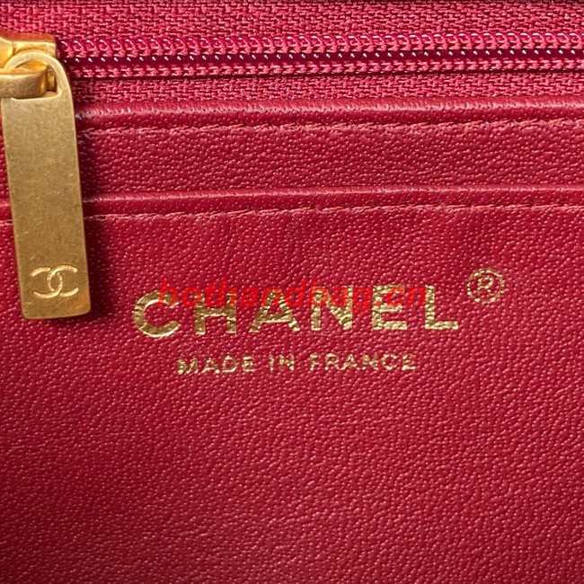 Chanel MINI FLAP BAG WITH TOP HANDLE AS2431 red