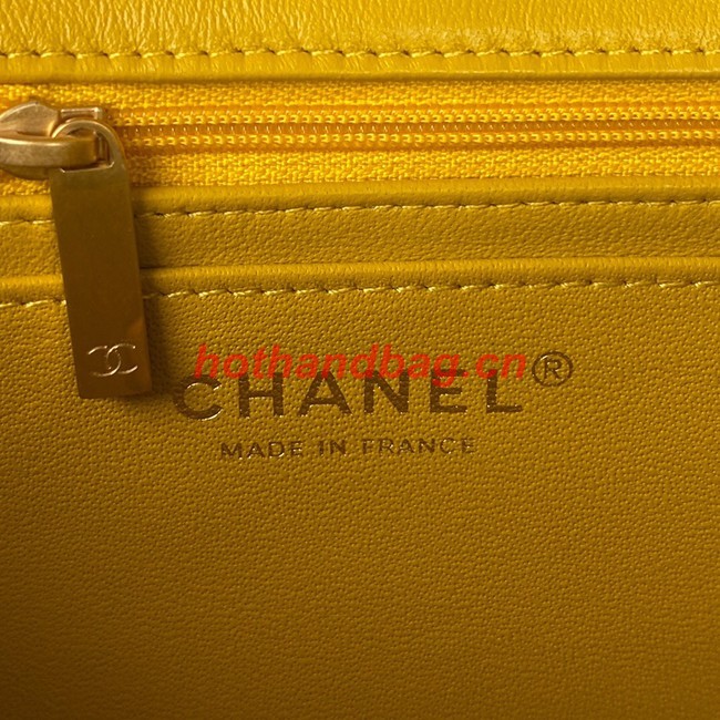 Chanel MINI FLAP BAG WITH TOP HANDLE AS2431 yellow