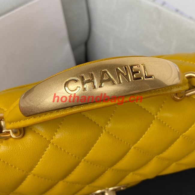 Chanel MINI FLAP BAG WITH TOP HANDLE AS2431 yellow