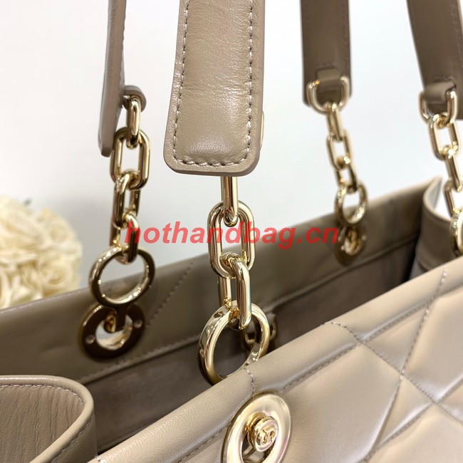 MEDIUM DIOR ESSENTIAL TOTE BAG Hazelnut Archicannage Calfskin M8721O