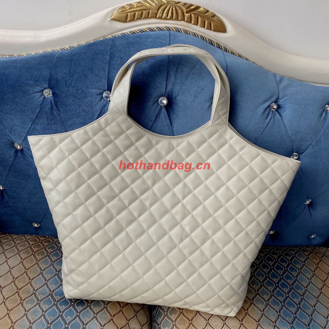 Yves Saint Laurent ICARE MAXI SHOPPING BAG IN QUILTED LAMBSKIN 698652 white