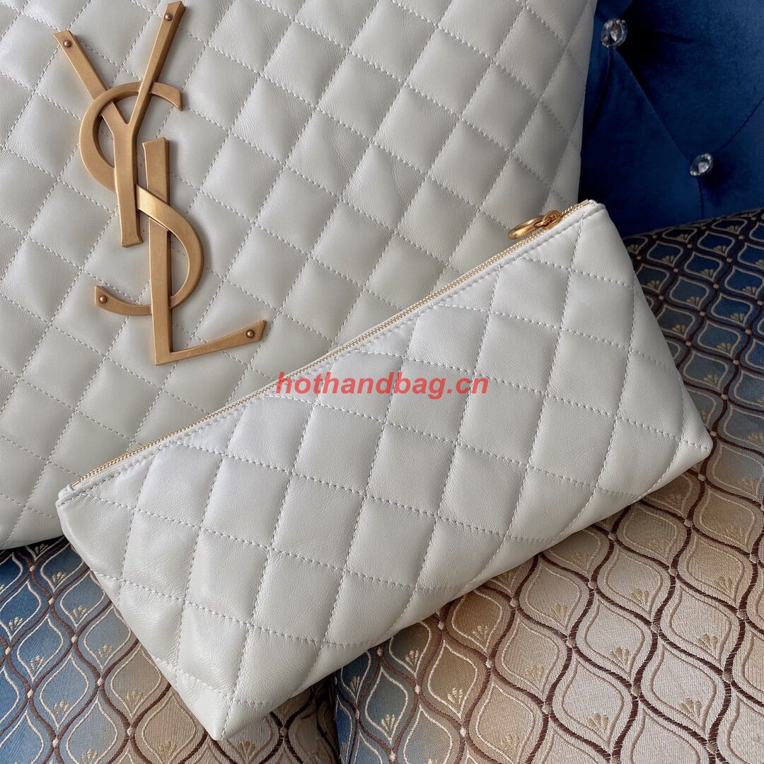 Yves Saint Laurent ICARE MAXI SHOPPING BAG IN QUILTED LAMBSKIN 698652 white